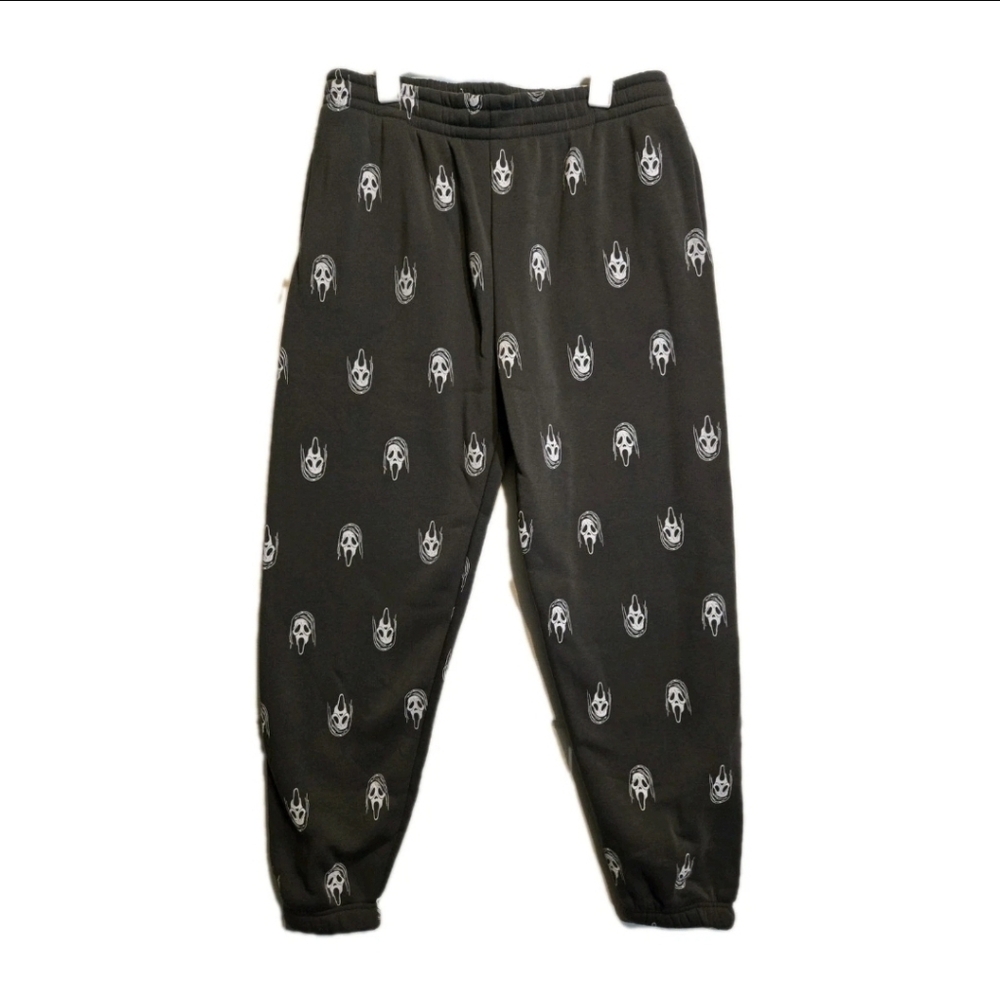 Ghost Face Scream Lg Faded Black/Dark Gray Sweat Pants Unisex Rare LG Y2K - Picture 4 of 4